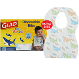 Glad for Kids Unicorn Paper Bibs, Effortless Single-Use Bibs for Intentional Parents Who Skip the Laundry Pile, 30 Count
