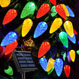 Lumify Solar Strawberry String Lights – Clean-Profile 2-Pack 50 LED C6 Bulbs for Minimalist Patio and Monochrome Garden Design