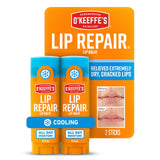 O'Keeffe's Lip Repair Stick – Portable Sun and Wind Protection for Camping and Patio Dining, Twin Pack