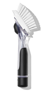 OXO Good Grips Dish Scrub Brush with Built-In Soap Reservoir, Streamlined Kitchen Sink Tool for Quick Meal Prep Cleanup