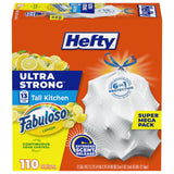 Hefty Ultra Strong 13 Gallon Trash Bags – Mood-Boosting Lemon Odor Control, Stress-Free Meal Prep Disposal for Wellness-Focused Homes