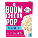 Angie's BOOMCHICKAPOP Sea Salt Microwave Popcorn, 6 Count – Non-GMO Family Pantry Staple for Playroom Snacking