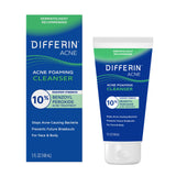 Differin Acne Face Wash with 10% BPO – Gentle Nightly Skincare Routine for Acne-Prone Skin