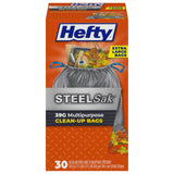 Hefty Steelsak Heavy Duty Contractor Bags – Outdoor Job Site and Construction Debris, 39 Gallon Pack of 4