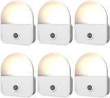 LuminAura LED Nightlight Set of 6, Modern Aesthetic Plug-in Wall Light in White and Warm White for Stylish Home Decor