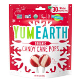 YumEarth Organic Candy Cane Lollipops - School Snack for Child with Food Allergies, Organic Christmas Candy, 30 Count Pack