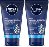 NIVEA MEN Maximum Hydration Face Wash – Holiday Stocking Stuffer for Men, Travel-Friendly Face Cleanser Gift 2-Pack