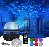 LUMENA Baby Room Night Light – Flame Free Galaxy and Ripple Projector for Nursery, Quiet RGB Light with Auto Shutoff Timer