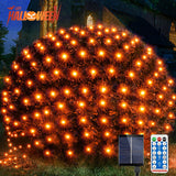 WBao Solar Festive Net Lights – Stylish Holiday Home Decor with 5 Color Options and Remote Dimming