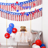 Mega-L 4th of July Tinsel Streamers 40 Feet – Shimmering Star Pattern for Bedroom & Dining Decor