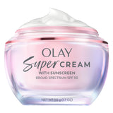 Olay Super Cream with Sunscreen SPF 30 – Lightweight Office-Desk Moisturizer for Midday Sun Protection
