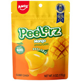AMOS Peelerz Fruit Gummy Candy – Safe Snack for Kids' Rooms and Playrooms, Gluten-Free Fat-Free Peelable Treats in 10 Mini Pouches