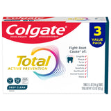 Colgate Total Active Prevention Deep Clean Toothpaste – Practical Birthday Gift for Mom, Everyday Oral Care Bundle in Mint, 3 Pack 5.1 oz