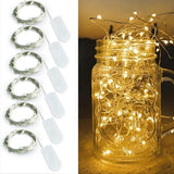 Luminara Simple LED String Lights 6-Pack - Thin Silver Wire Battery Operated Fairy Lights for Intentional Living Spaces, Neutral Tone Home Accents, Less is More