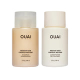 OUAI Fine Hair Wash and Conditioner Bundle - Neutral-Toned Pairing for the Intentional Capsule Bathroom