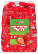 Candylish Strawberry Twists – Vivid Red Color Pop Bulk Candy for Themed Birthday and Holiday Centerpieces