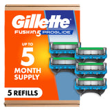 Gillette Fusion5 ProGlide Blade Refills – Calming Nightly Shave for Razor Burn-Prone Skin, 5 Count