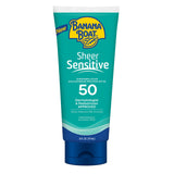 Banana Boat Sheer Sensitive Body Lotion SPF 50 – 80-Minute Water-Resistant SPF for Pool, Beach, and Outdoor Events, 3oz