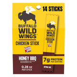 Slim Jim Buffalo Wild Wings Honey BBQ Meat Sticks – Commuter Cup Holder Snack for Busy Professionals, 7g Protein per Stick, 14 Count