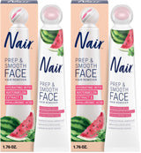 Nair Prep & Smooth Face Exfoliating Depilatory Cream for Women – Fast Multi-Step Facial Hair Removal for Small Apartment Vanity