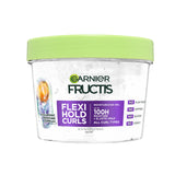 Garnier Fructis Flexi Hold Curls Gel – Non-Crunchy Curly Hair Gel for Evening Wind-Down Vanity, 100-Hour Moisture Lock