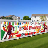 World Cup 2026 International Flags Backdrop – Weather-Friendly Outdoor Hanging Decor for Tailgates