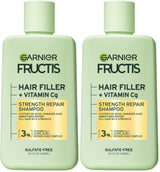 Garnier Fructis Hair Filler Strength Repair Shampoo – Single-Streamline 4-Step Bond Repair System for Weak Hair, 10.1 Fl Oz