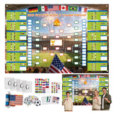 GAMSOD Soccer Tournament Wall Chart – Statement Game Room Decor, High-Resolution Bracket Poster with Reusable National Flags