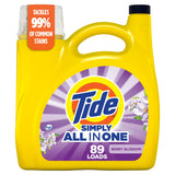 Tide Simply All-In-One Detergent for Bulk-Buying Roommates and Shared Housing, Refreshing Breeze, 12-Pack