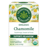 Traditional Medicinals Organic Chamomile Tea – Aromatic Calm Herbal Tea for Self-Care Rituals and Quiet Evenings, 16 Bags