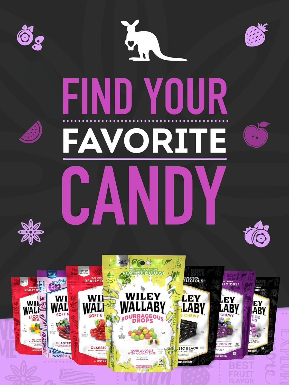 Wiley Wallaby Australian Licorice – Kosher Pantry Snack for Clean-Eating Lifestyles, Chewy Candy