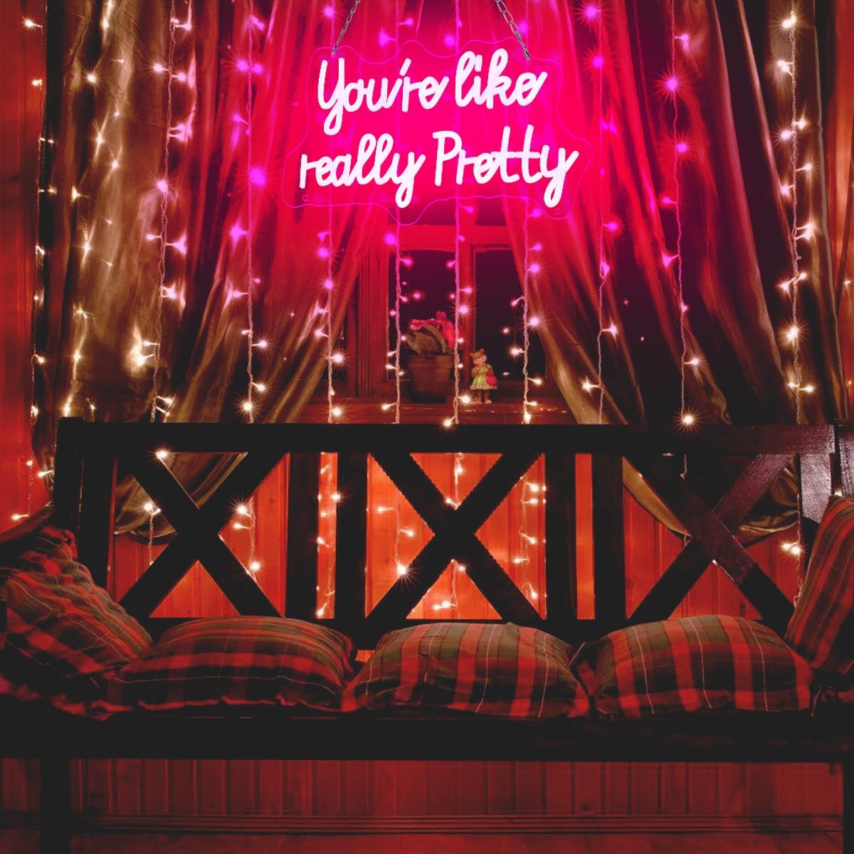You like really pretty LED Neon Sign – Trendy Dorm Room Decor, Pink Neon Sign for College Apartment Walls