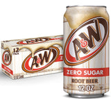 A&W Zero Sugar Root Beer Soda, 12 fl oz cans (12 pack) – Low Calorie Soft Drink for Healthy Lifestyles and Bedtime Treats