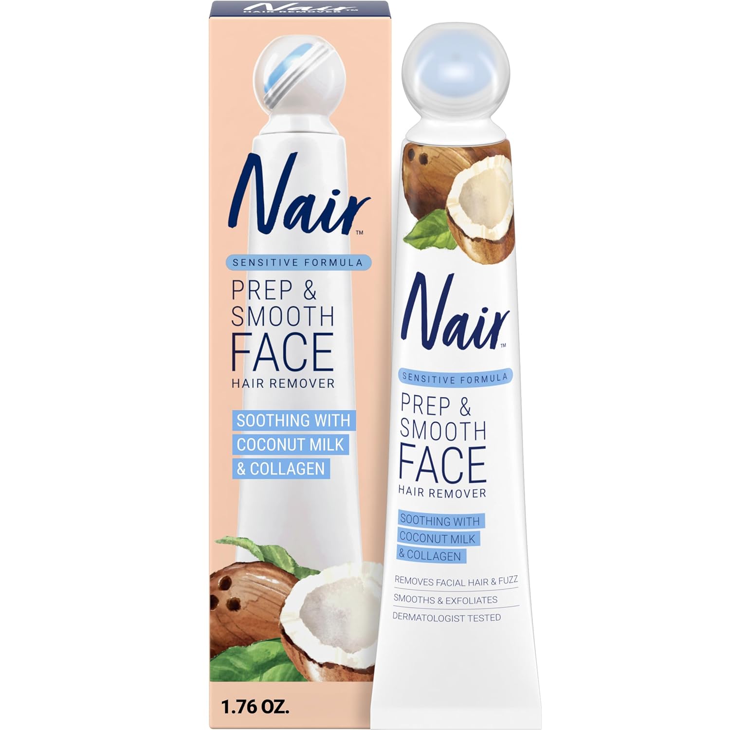 1.76 fl oz cream formula enriched with collagen and soothing coconut milk