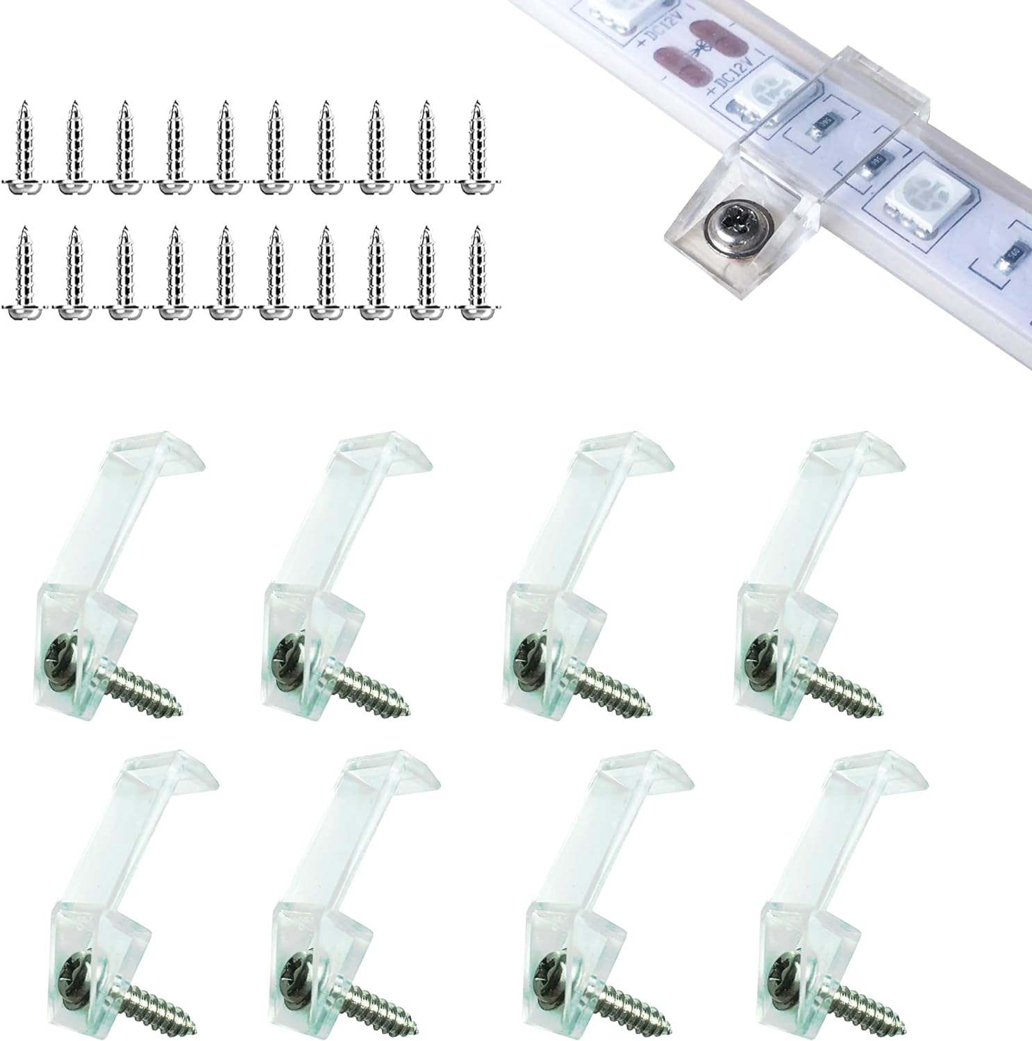 100 transparent clips + 102 magnetic rust-proof screws per pack