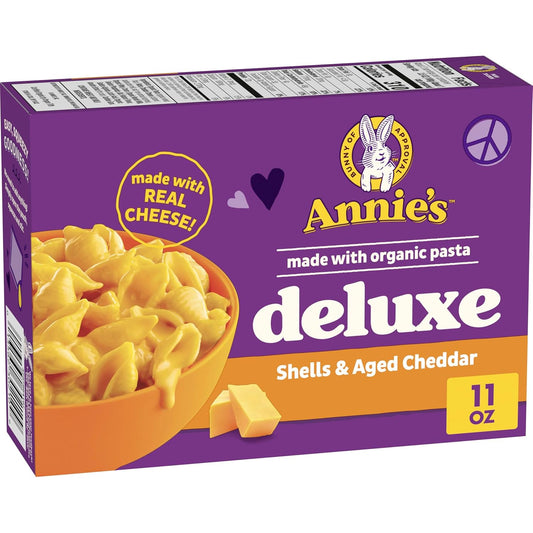 11 oz box with organic wheat flour pasta shells