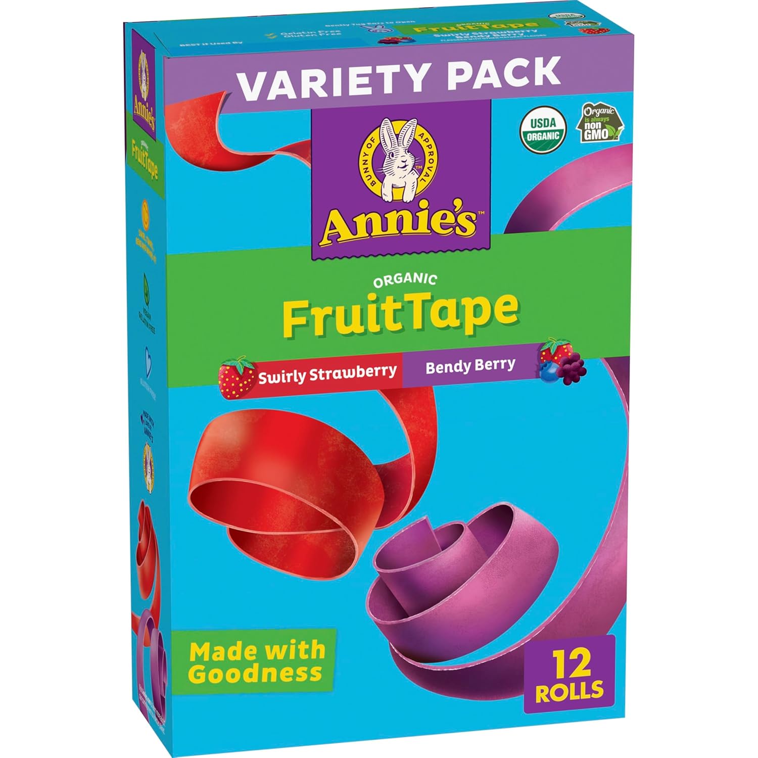 12 individually-portioned fruit tape rolls per 9 oz box