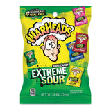 WARHEADS Extreme Sour Hard Candy Individually Wrapped 2 oz Bag Movie Night and Dorm Room Snack Gift