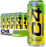 C4 Energy Drink Green Apple Flavor – Library and Commute Productivity Drink, 200mg Caffeine Sustained Focus Without Sugar Crash