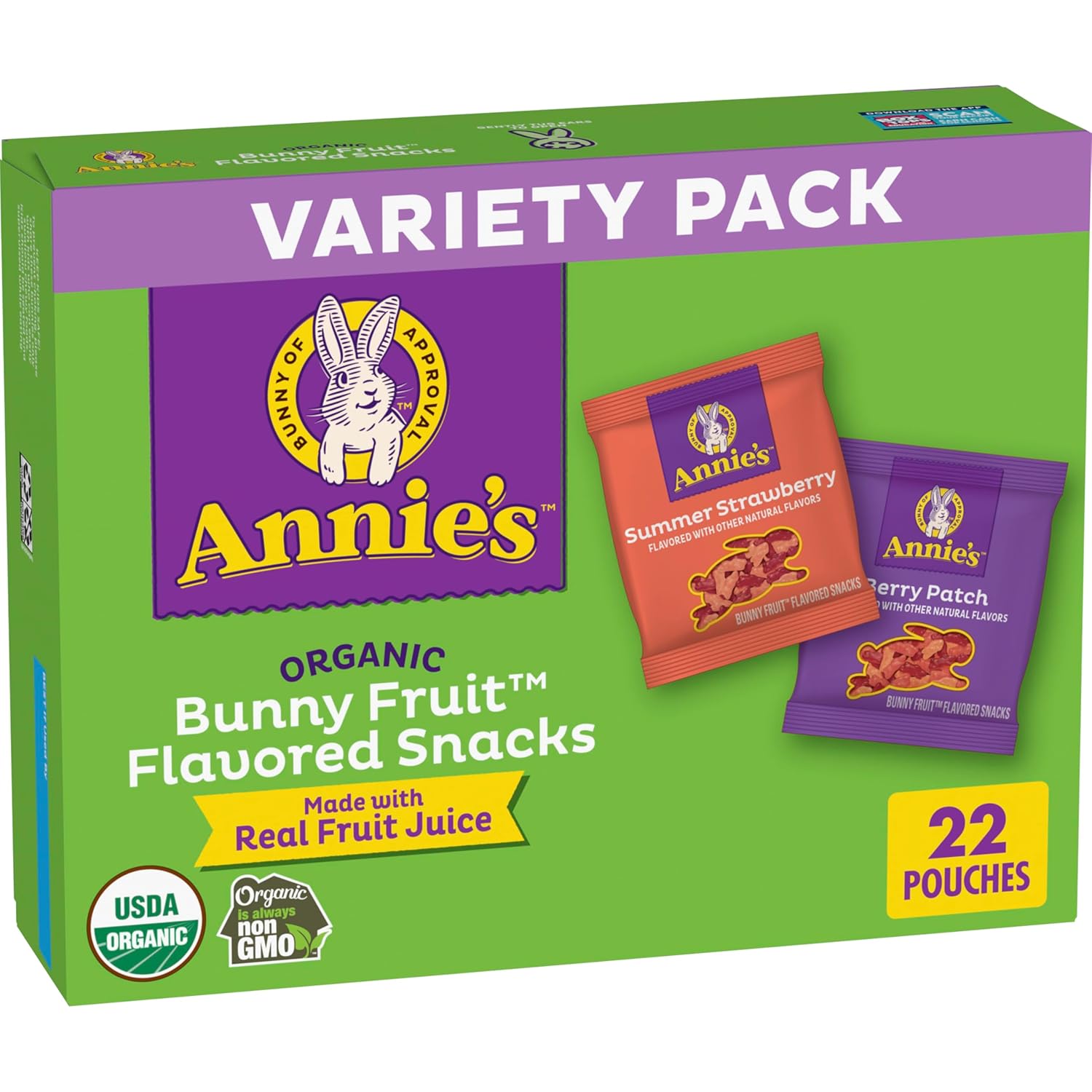 22 individually wrapped single-serve pouches in a 15.4 oz box