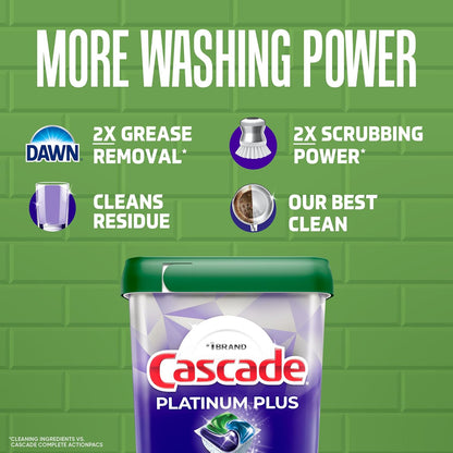 2x tough food scrubbing power versus cascade complete actionpacs