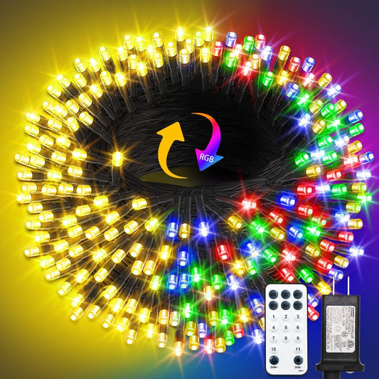 300 leds across 100ft (or upgraded 328ft variant) on green wire