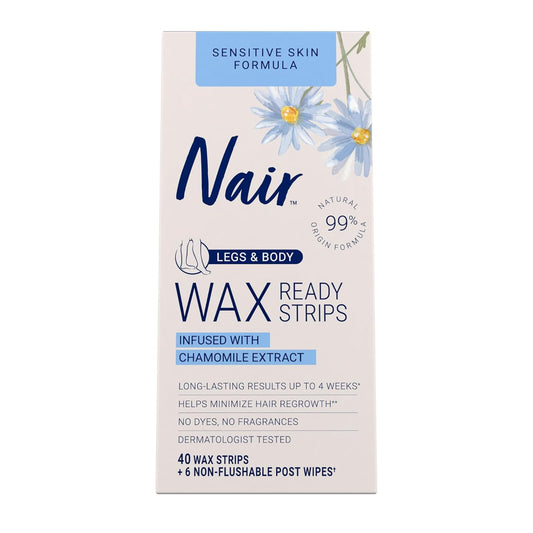 40 ready-to-use wax strips with no rubbing or warming required
