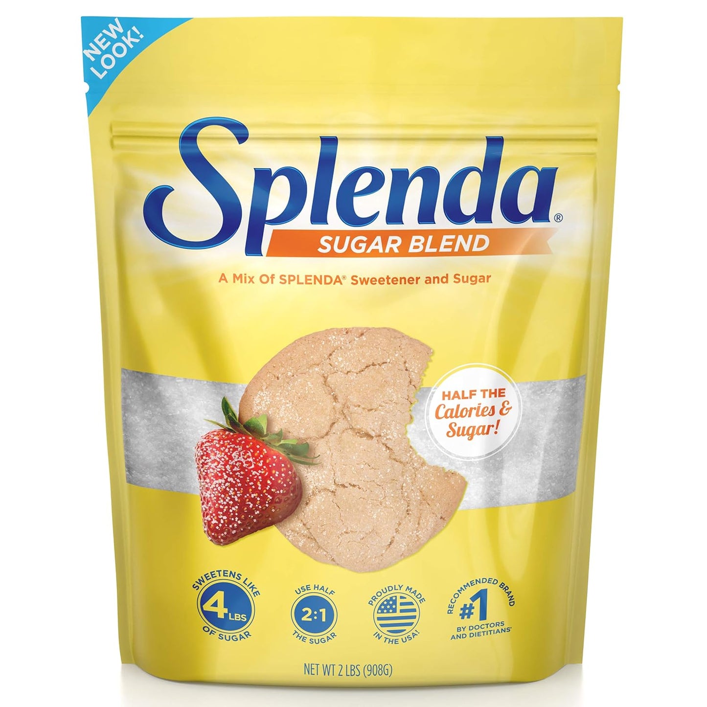 50/50 blend of real sugar and zero-calorie splenda sucralose