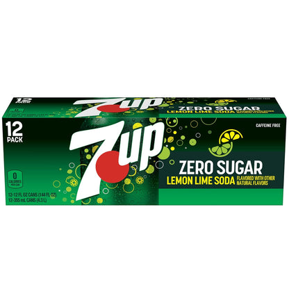 7UP Zero Sugar Soda, 12-Pack – Lightweight Beverage Supply for Backyard Gatherings