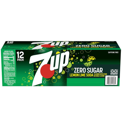 7UP Zero Sugar Soda, 12-Pack – Lightweight Beverage Supply for Backyard Gatherings