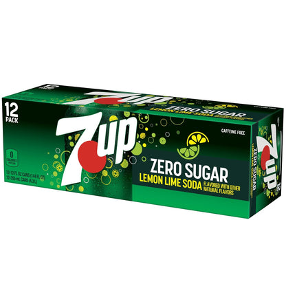 7UP Zero Sugar Soda, 12-Pack – Lightweight Beverage Supply for Backyard Gatherings