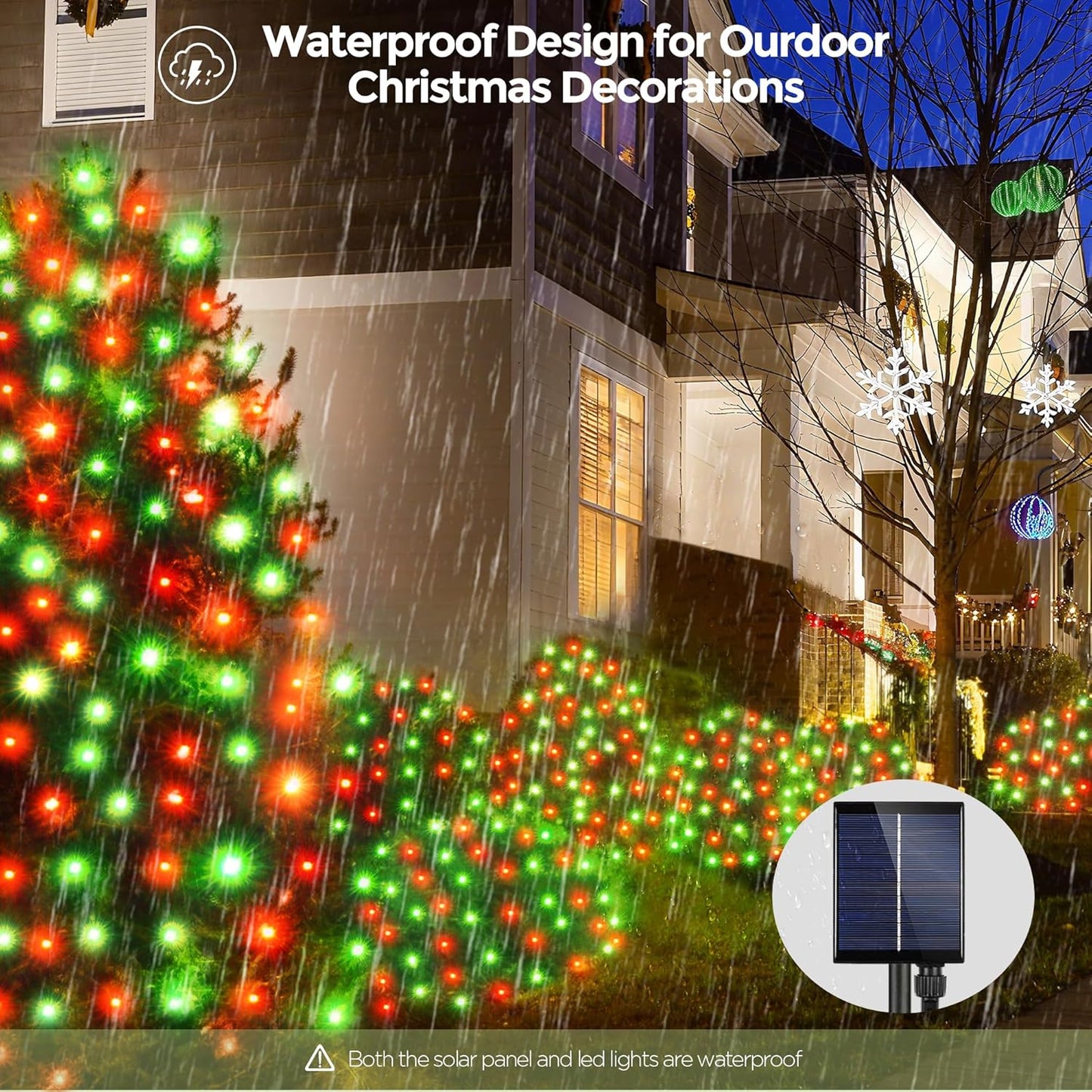 8 lighting modes plus 4 brightness levels selectable via included remote