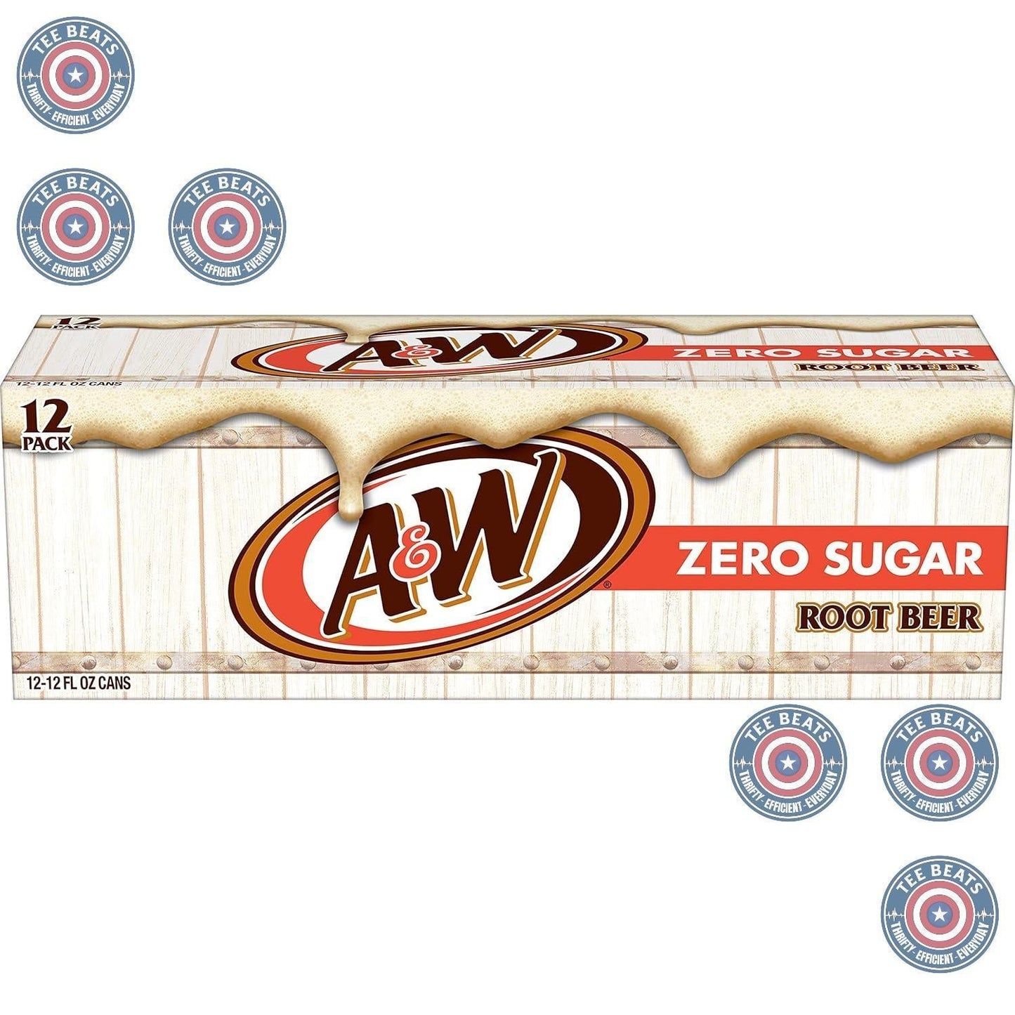 A&W Zero Sugar Root Beer Soda, 12 fl oz cans (12 pack) – Low Calorie Soft Drink for Healthy Lifestyles and Bedtime Treats