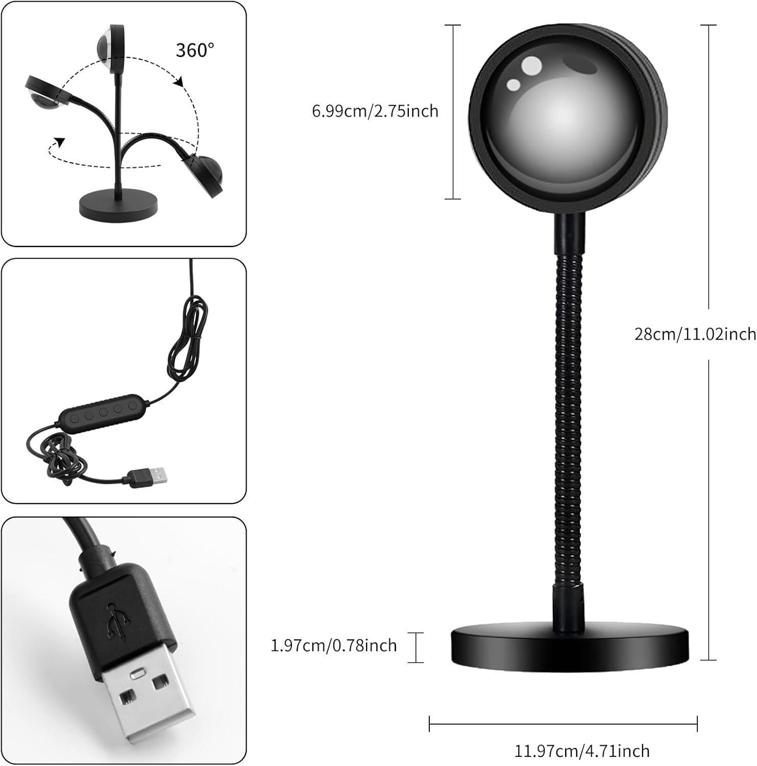 Acelisty LED Mood Projector – Uncluttered Room Accent Lamp, One-Touch Button and App Simplicity